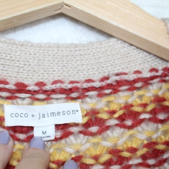 Coco and Jaimeson womens cardigan size M crochet oversized open front long cozy - Picture 5 of 10